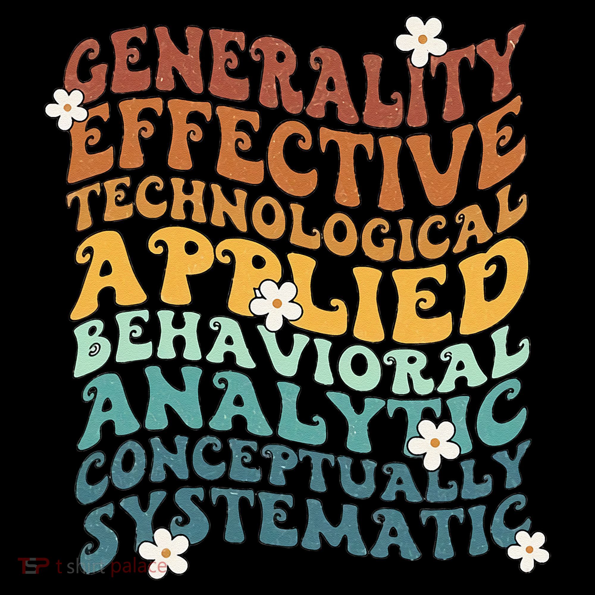 Retro Aba Bcba Pecs 7 Dimensions Of Behavior Aba Therapy T-Shirt