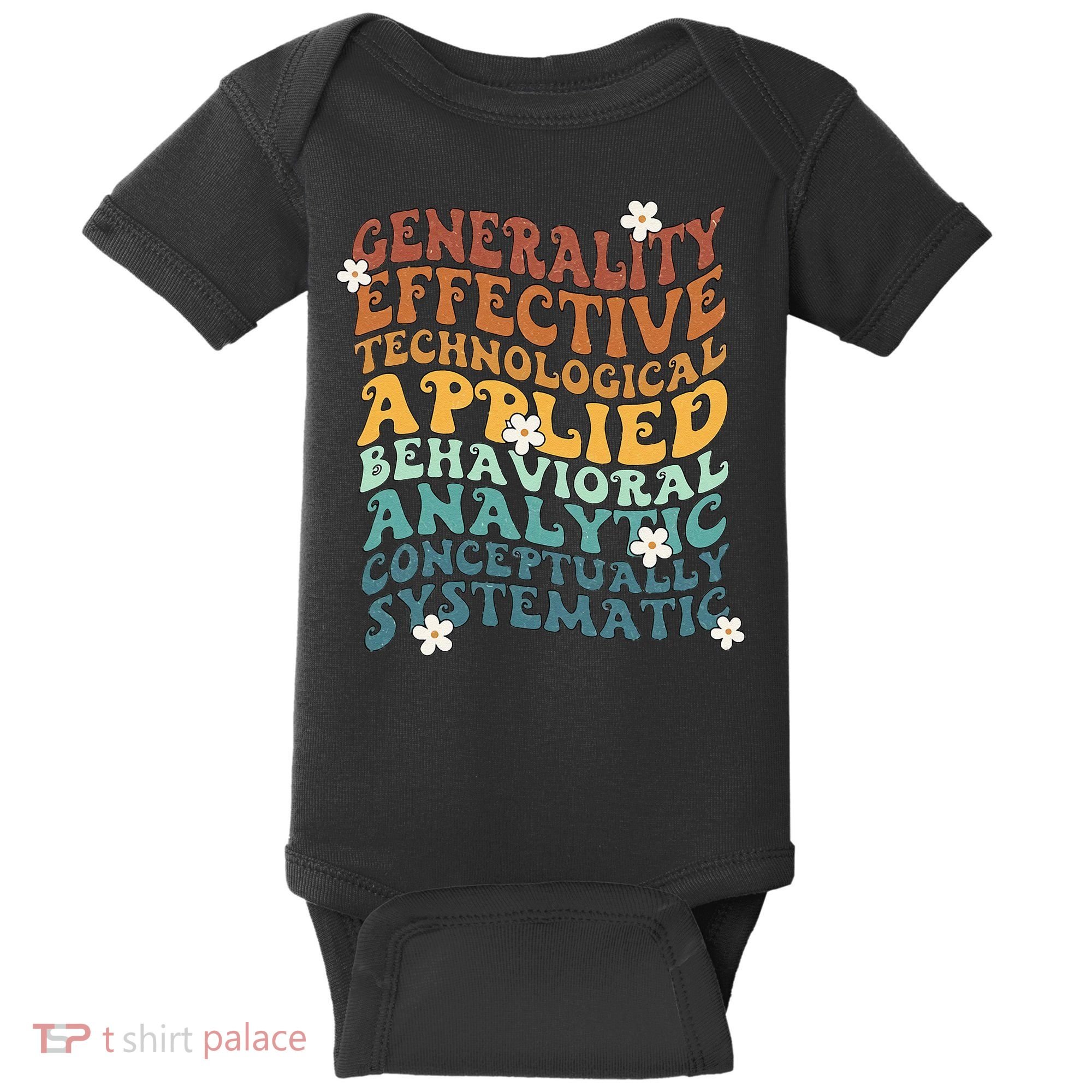 Retro Aba Bcba Pecs 7 Dimensions Of Behavior Aba Therapy Baby Bodysuit