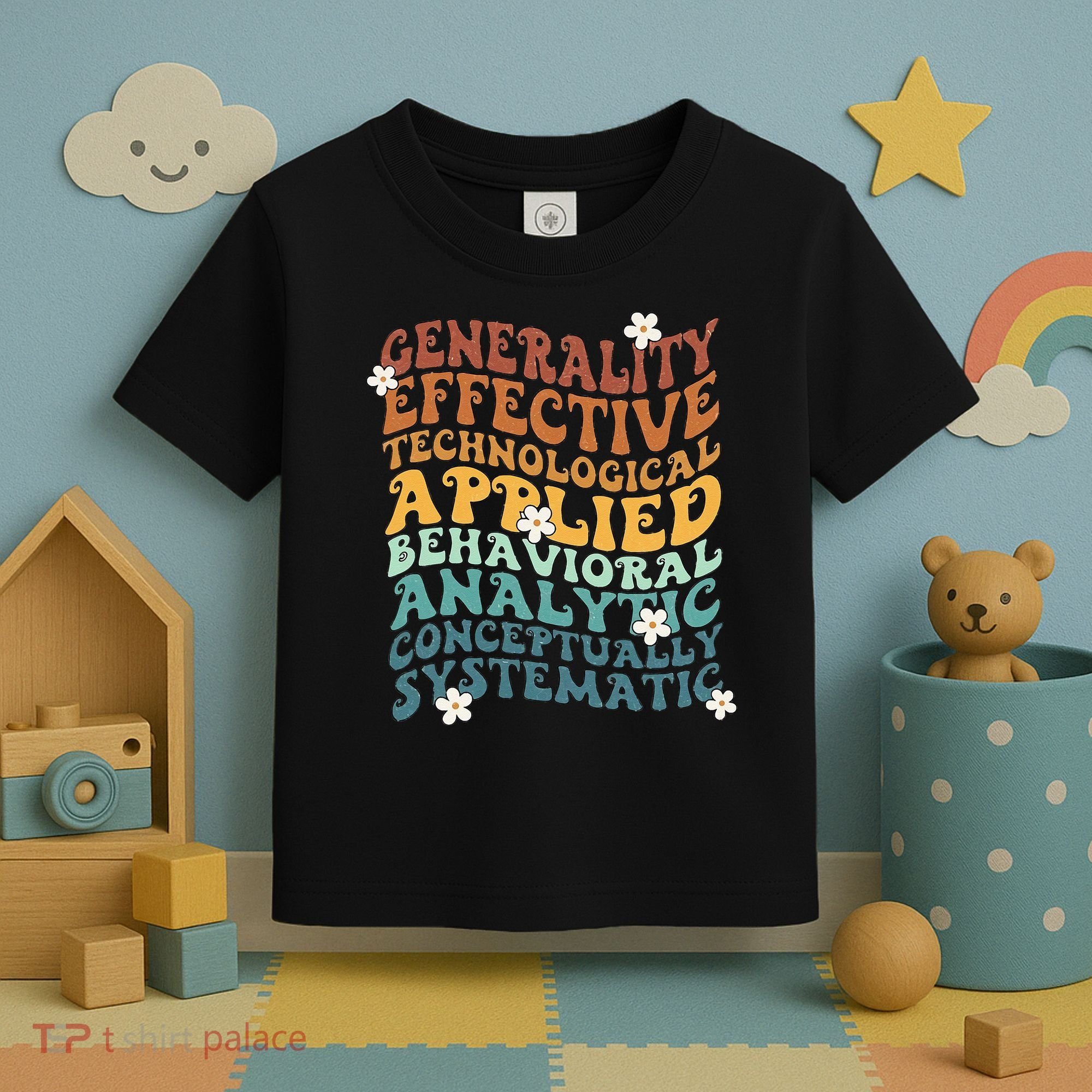Retro Aba Bcba Pecs 7 Dimensions Of Behavior Aba Therapy Toddler T-Shirt