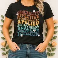 Retro Aba Bcba Pecs 7 Dimensions Of Behavior Aba Therapy Women's T-Shirt thumb 2