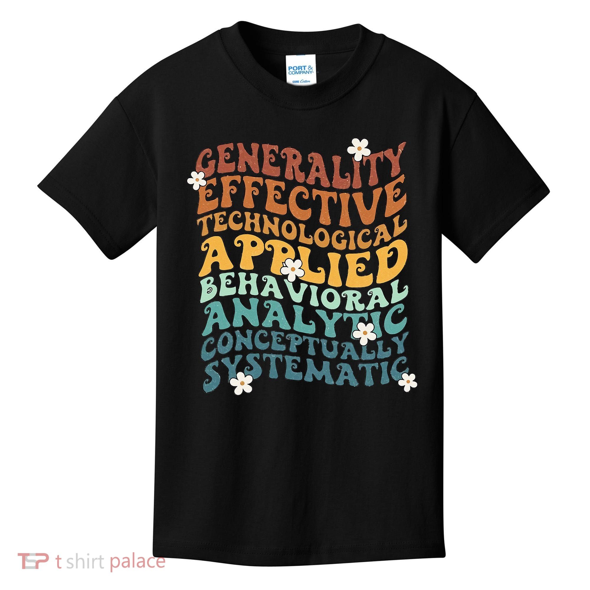 Retro Aba Bcba Pecs 7 Dimensions Of Behavior Aba Therapy Kids T-Shirt
