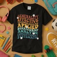 Retro Aba Bcba Pecs 7 Dimensions Of Behavior Aba Therapy Kids T-Shirt thumb 3