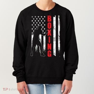 Retro American Boxing Apparel US Flag Boxer Women's Sweatshirt