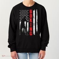 Retro American Boxing Apparel US Flag Boxer Women's Sweatshirt thumb 0