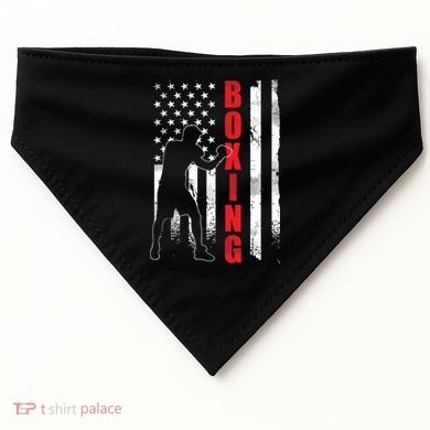 Retro American Boxing Apparel US Flag Boxer USA-Made Doggie Bandana