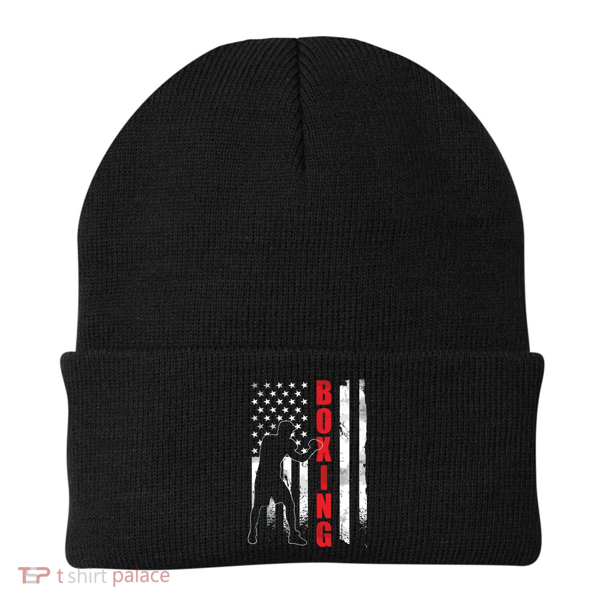 Retro American Boxing Apparel US Flag Boxer Beanie