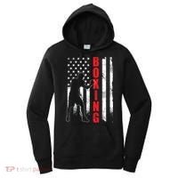 Retro American Boxing Apparel US Flag Boxer Women's Hoodie thumb 0