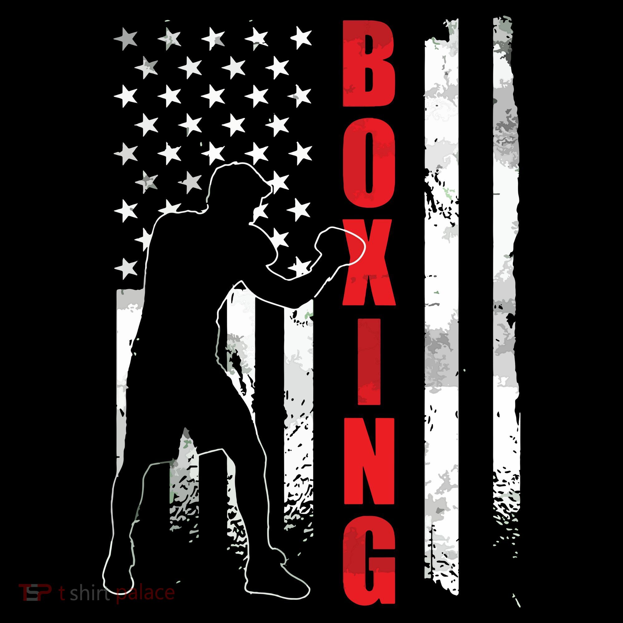 Retro American Boxing Apparel US Flag Boxer Women's Hoodie
