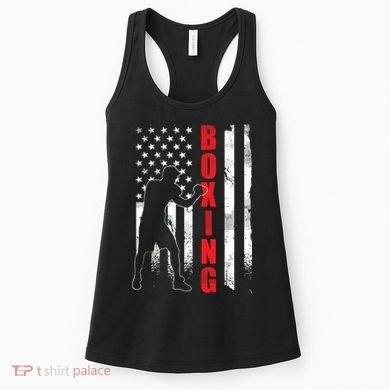 Retro American Boxing Apparel US Flag Boxer Women's Tank Top