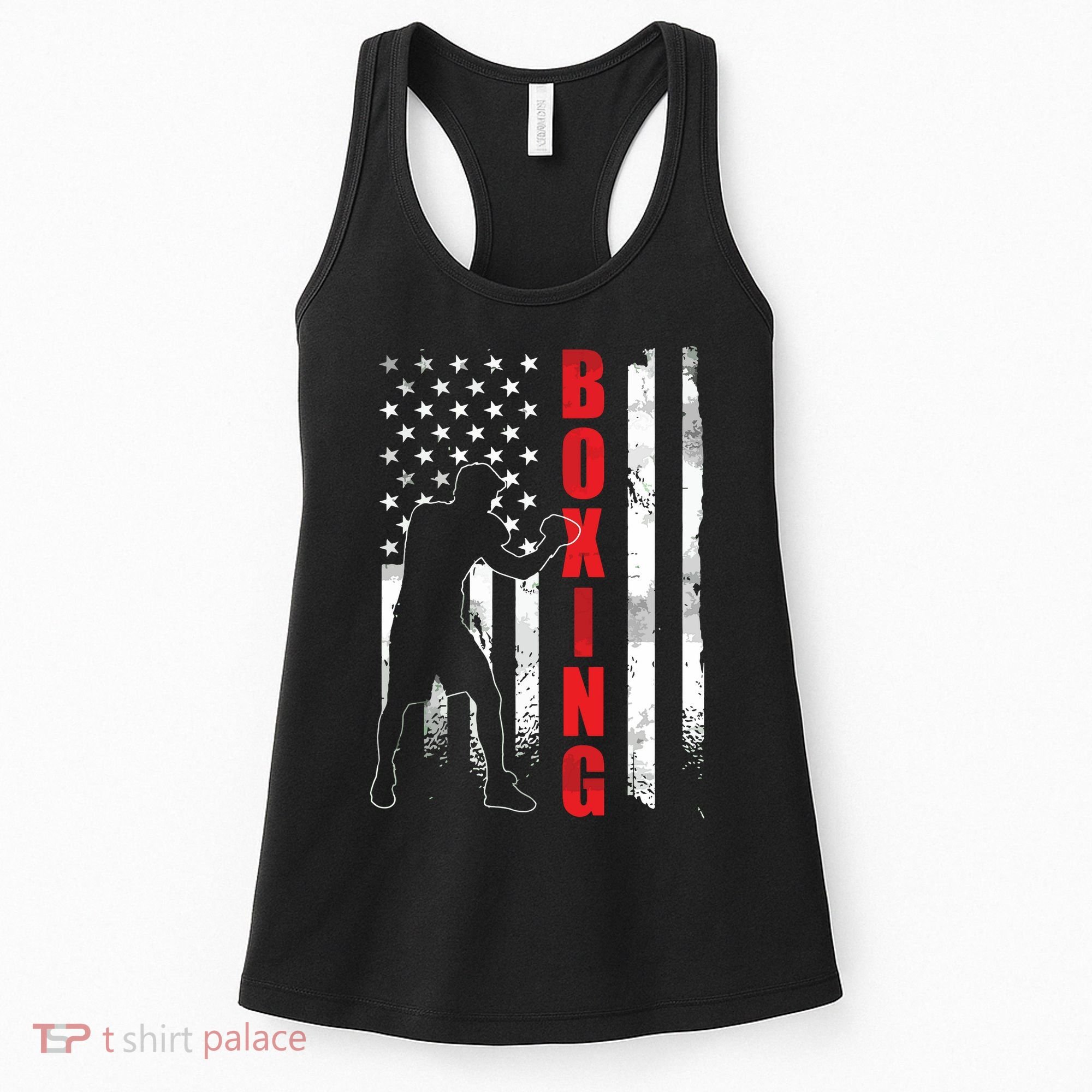 Retro American Boxing Apparel US Flag Boxer Women's Tank Top