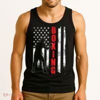 Retro American Boxing Apparel US Flag Boxer Tank Top thumb 3