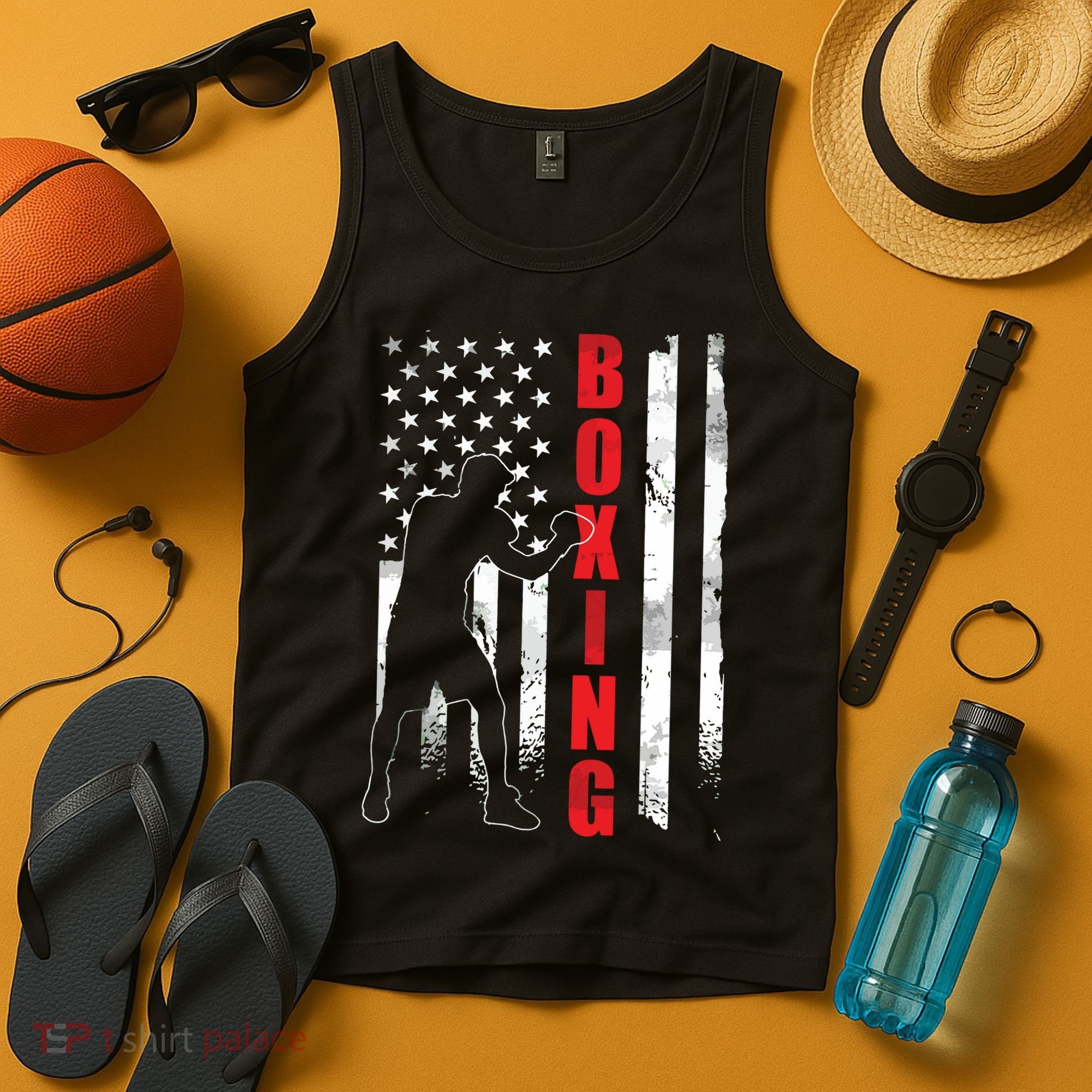 Retro American Boxing Apparel US Flag Boxer Tank Top