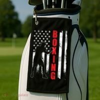 Retro American Boxing Apparel US Flag Boxer Golf Towel thumb 2