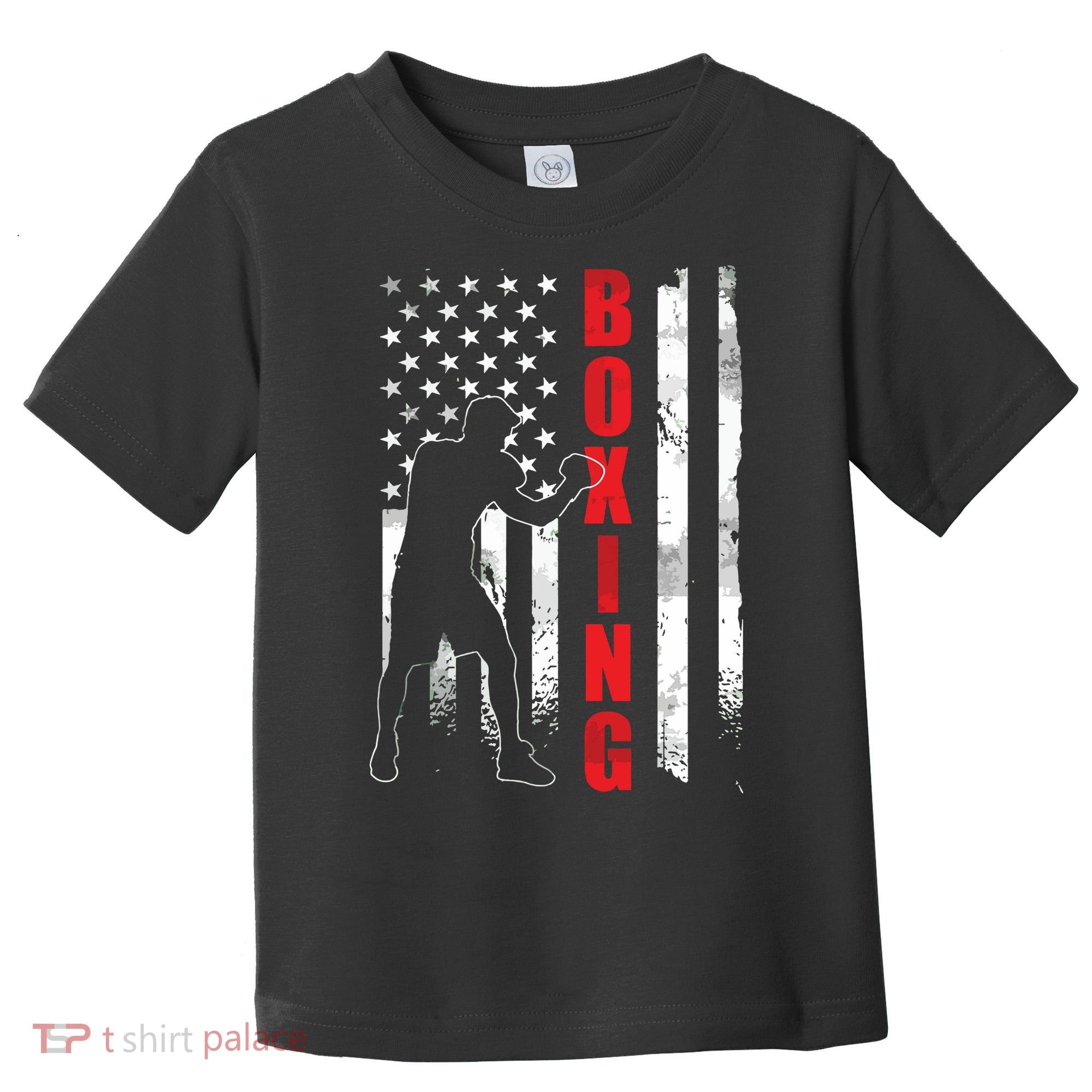 Retro American Boxing Apparel US Flag Boxer Toddler T-Shirt