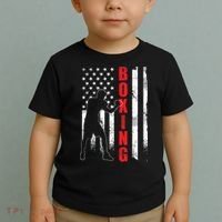 Retro American Boxing Apparel US Flag Boxer Toddler T-Shirt thumb 2
