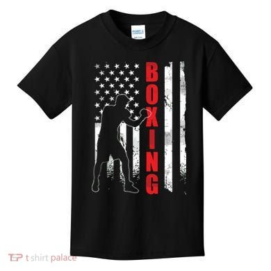 Retro American Boxing Apparel US Flag Boxer Kids T-Shirt