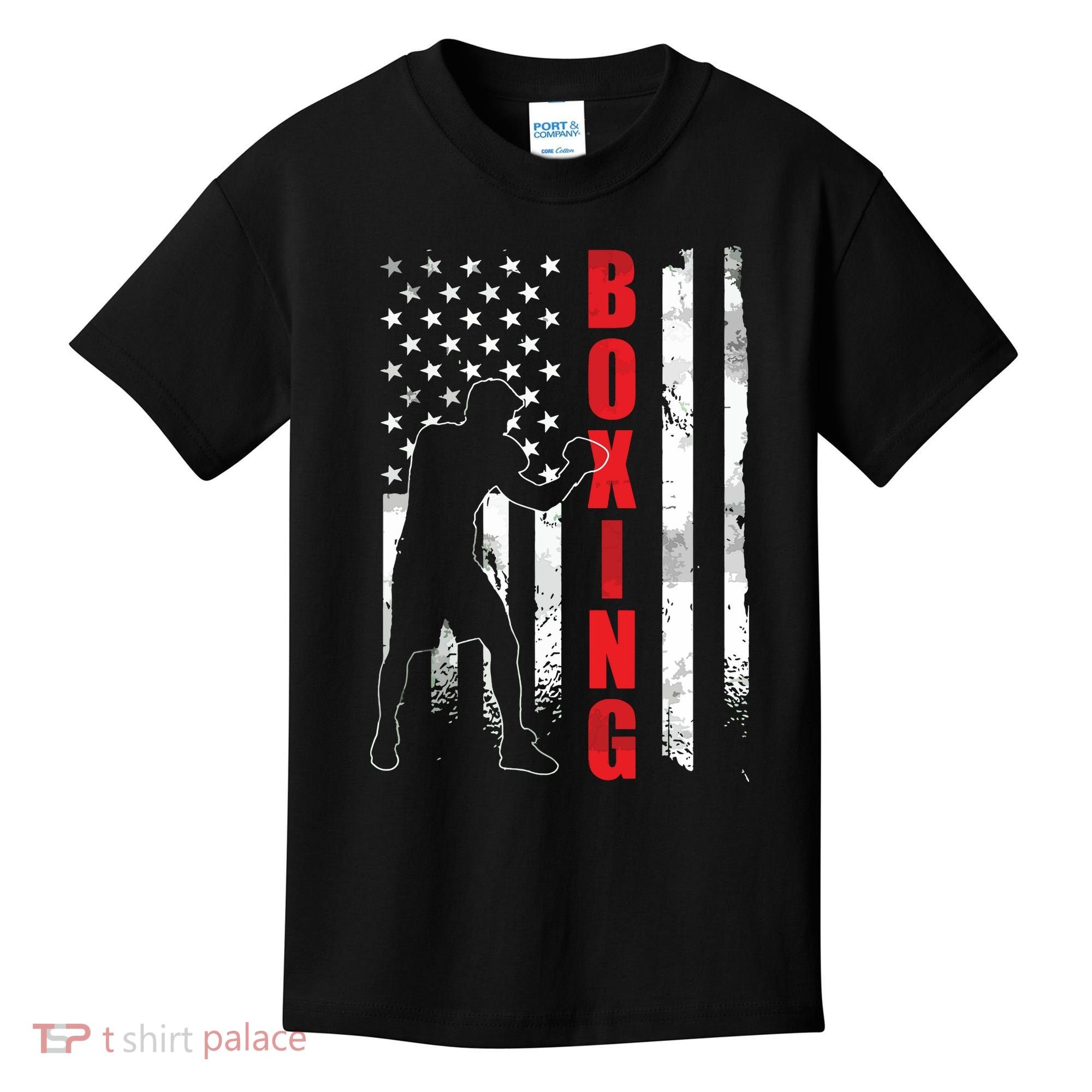 Retro American Boxing Apparel US Flag Boxer Kids T-Shirt