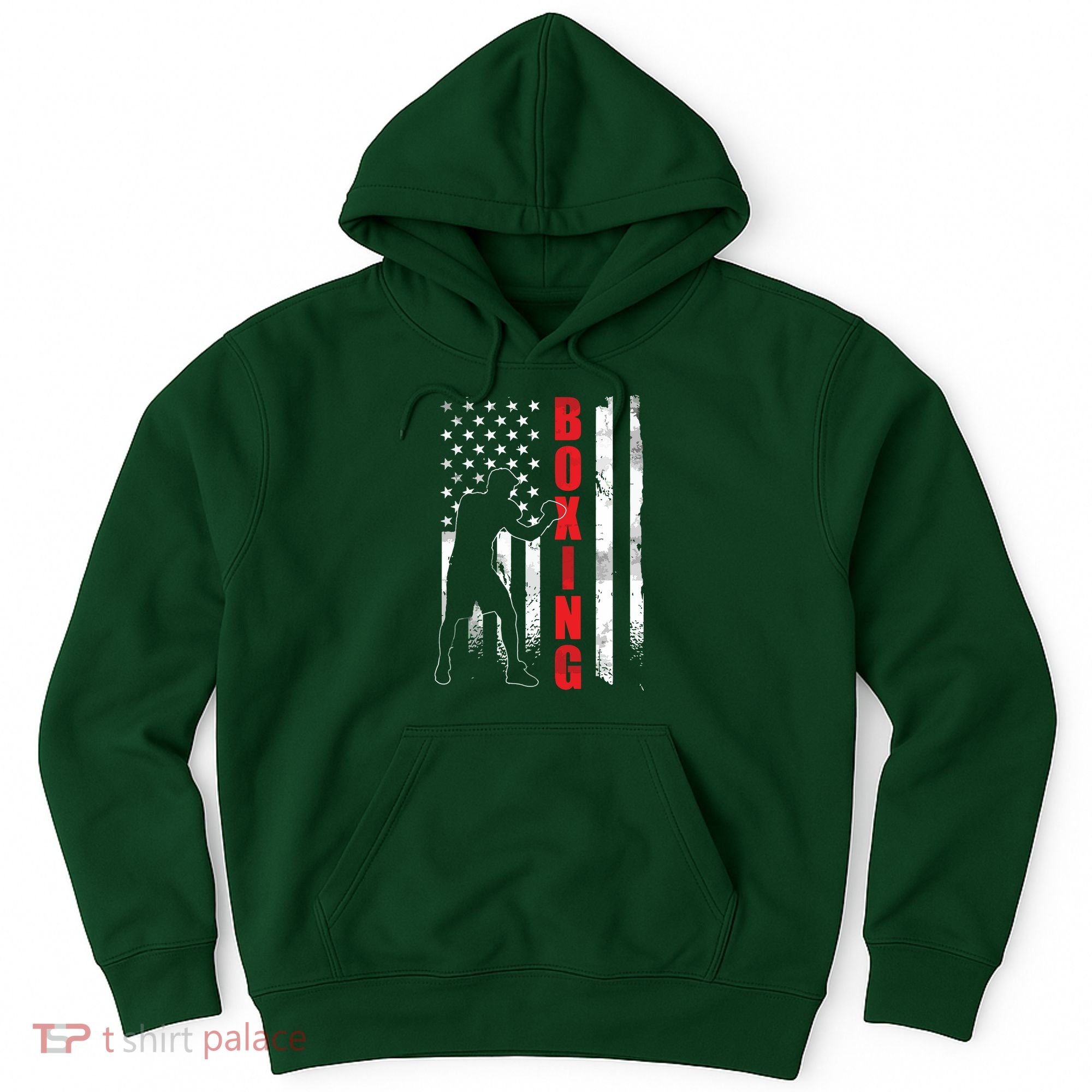 Retro American Boxing Apparel US Flag Boxer Hoodie