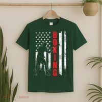 Retro American Boxing Apparel US Flag Boxer T-Shirt thumb 2