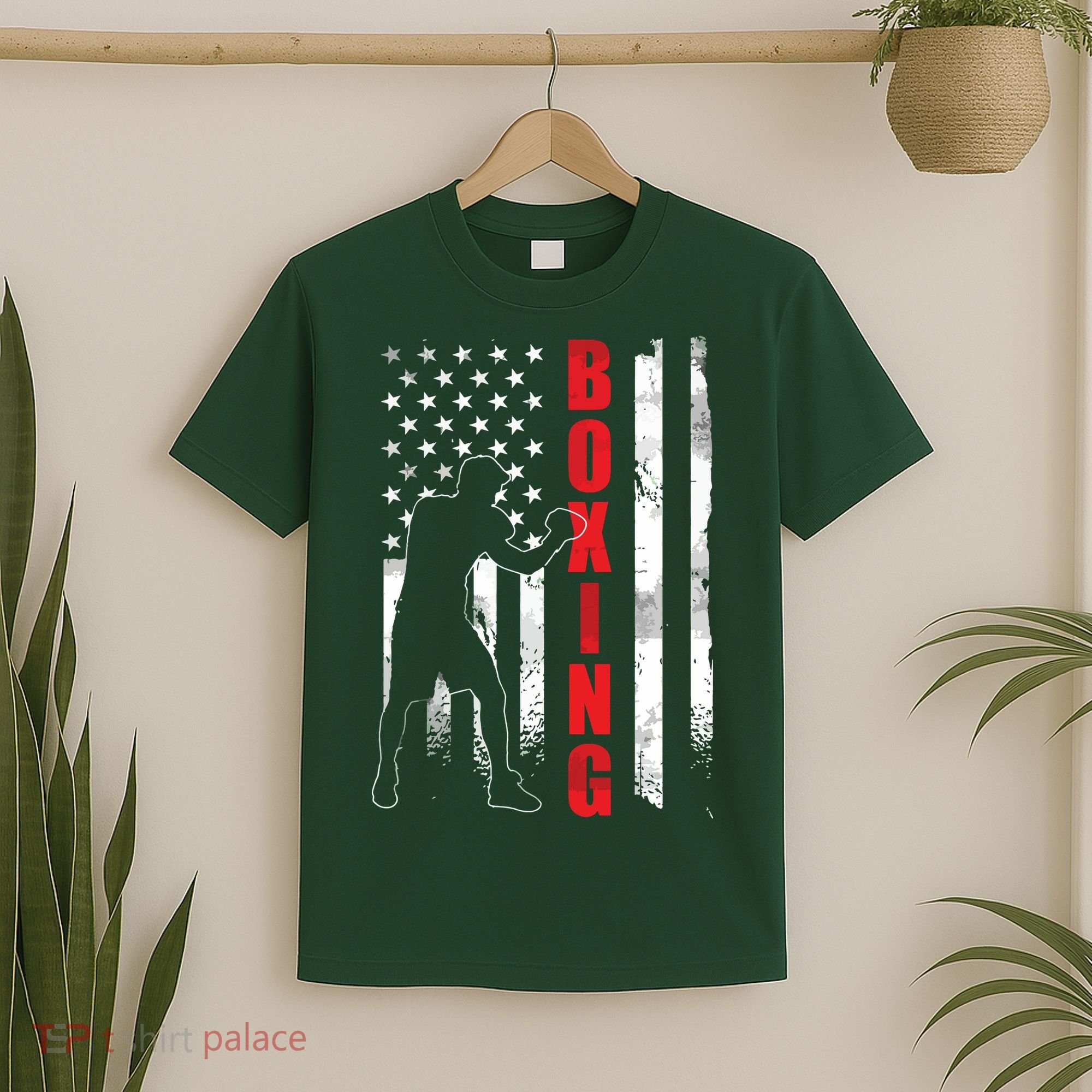 Retro American Boxing Apparel US Flag Boxer T-Shirt