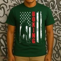 Retro American Boxing Apparel US Flag Boxer T-Shirt thumb 3