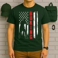 Retro American Boxing Apparel US Flag Boxer T-Shirt thumb 6