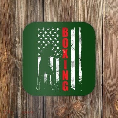 Retro American Boxing Apparel US Flag Boxer Coaster