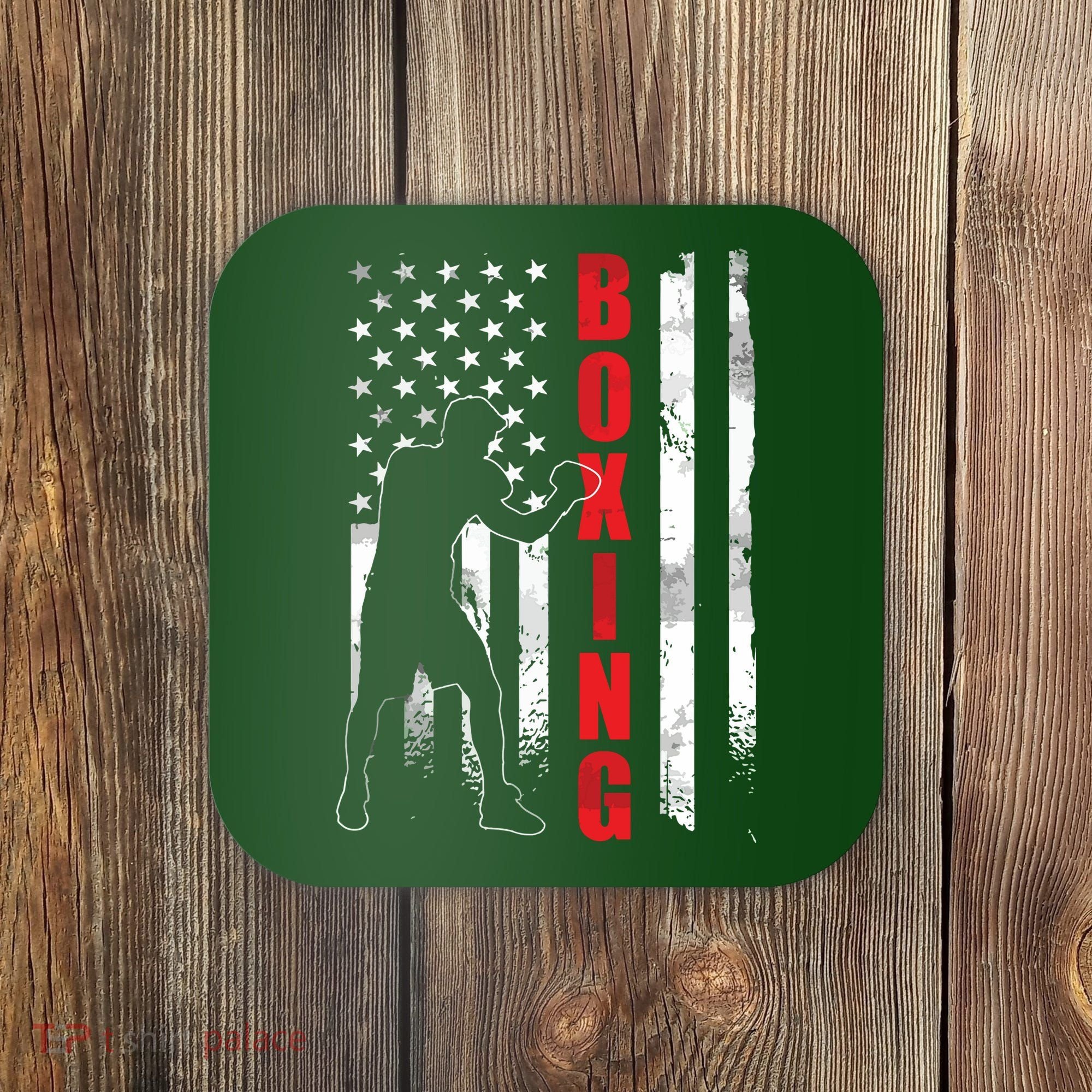 Retro American Boxing Apparel US Flag Boxer Coaster