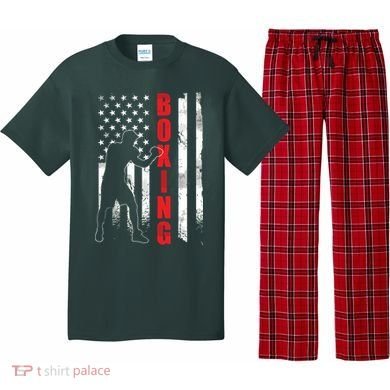 Retro American Boxing Apparel US Flag Boxer Pajama Set