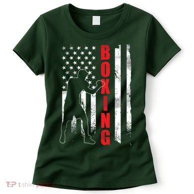 Retro American Boxing Apparel US Flag Boxer Women's T-Shirt