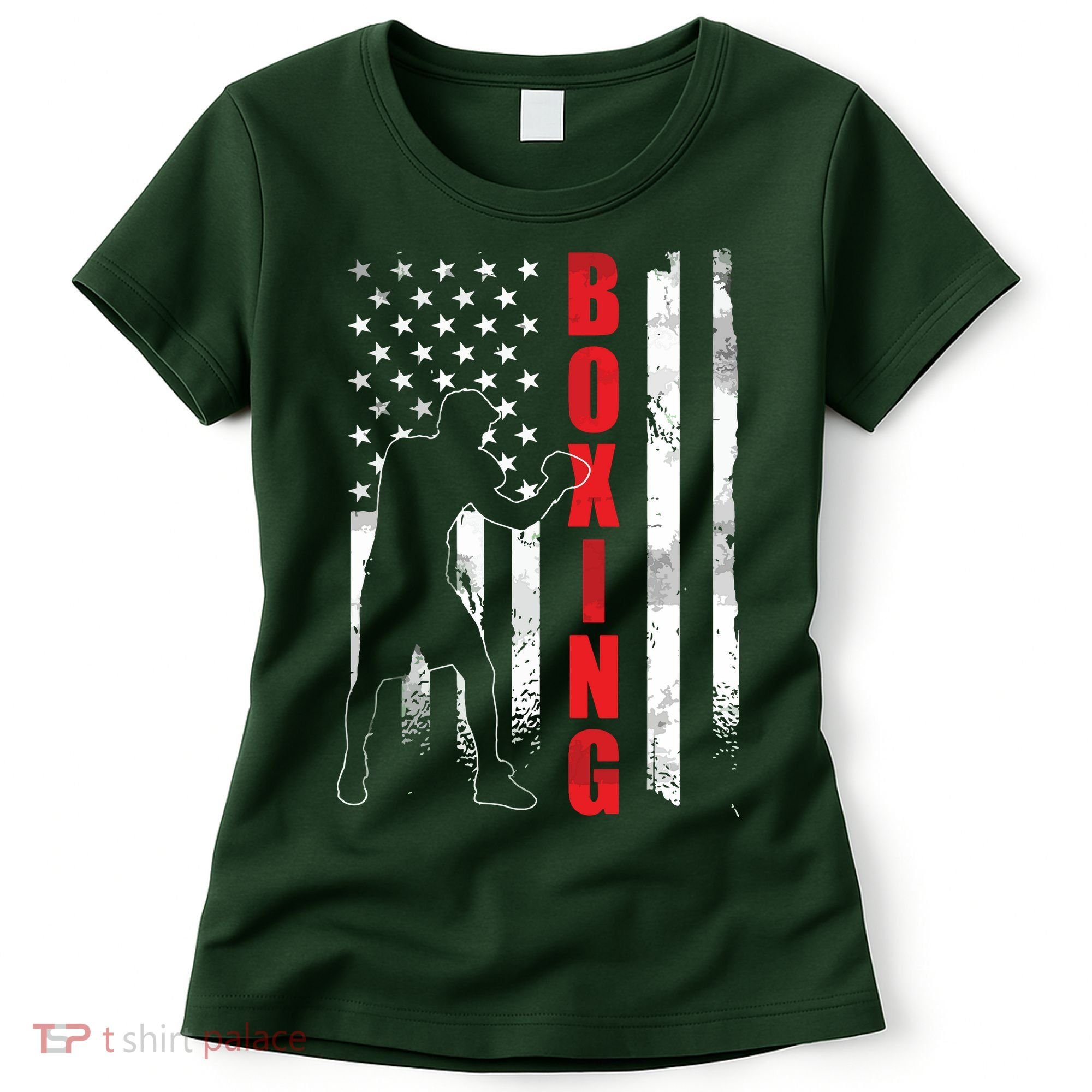 Retro American Boxing Apparel US Flag Boxer Women's T-Shirt