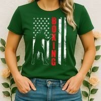 Retro American Boxing Apparel US Flag Boxer Women's T-Shirt thumb 2