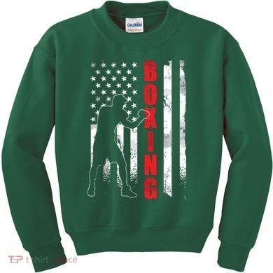Retro American Boxing Apparel US Flag Boxer Kids Sweatshirt