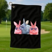 Rabbit Galaxy Cool Golf Towel thumb 1