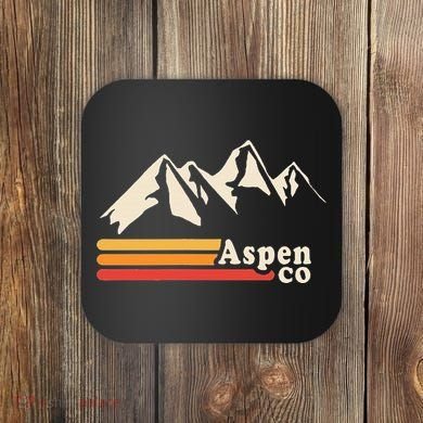 Retro Aspen Co Colorado Mountains Ski Coaster