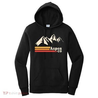 Retro Aspen Co Colorado Mountains Ski Women's Hoodie