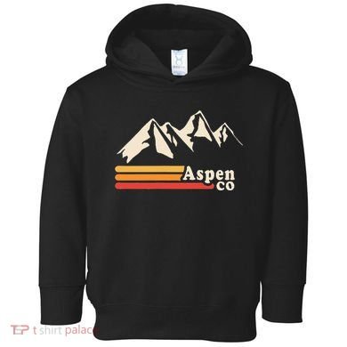 Retro Aspen Co Colorado Mountains Ski Toddler Hoodie