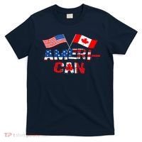 Retro AmeriCan Canada USA Flag Patriotic Canadian American T-Shirt thumb 0