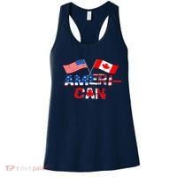 Retro AmeriCan Canada USA Flag Patriotic Canadian American Women's Tank Top thumb 0