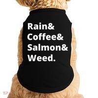 Rain And Coffee And Salmon And Weed Seattle Gift Doggie Tank thumb 0
