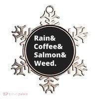 Rain And Coffee And Salmon And Weed Seattle Gift Ornament thumb 0