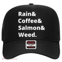 Rain And Coffee And Salmon And Weed Seattle Gift Hat thumb 0