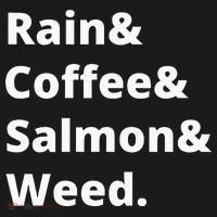 Rain And Coffee And Salmon And Weed Seattle Gift Women's T-Shirt thumb 6