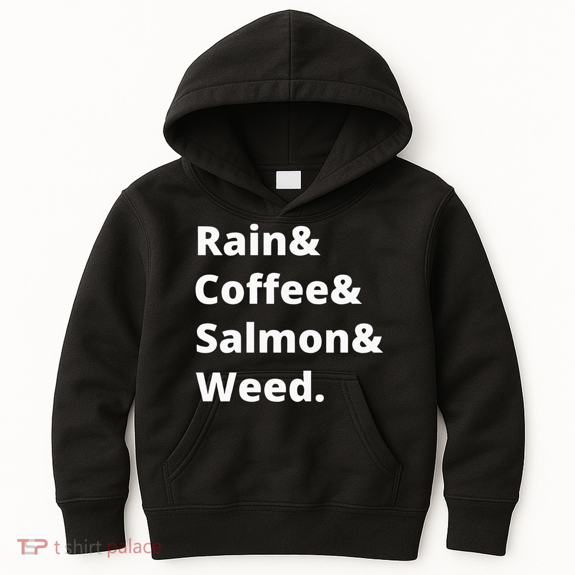 Rain And Coffee And Salmon And Weed Seattle Gift Kids Hoodie