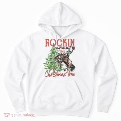 Rockin' Around Christmas Tree Cowboy Xmas Design Hoodie
