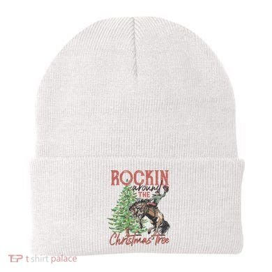 Rockin' Around Christmas Tree Cowboy Xmas Design Beanie