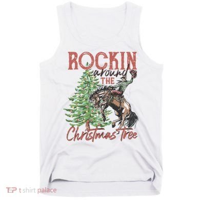 Rockin' Around Christmas Tree Cowboy Xmas Design Tank Top