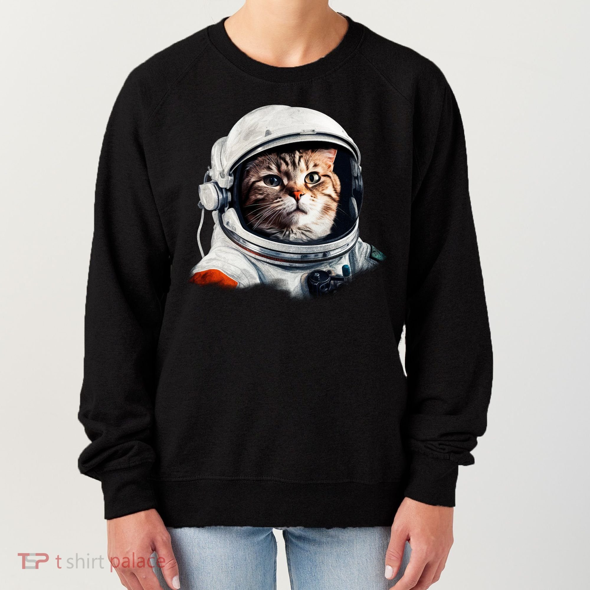 Realistic Astronaut Cat Women's Sweatshirt