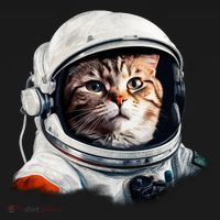 Realistic Astronaut Cat Long Sleeve Shirt thumb 2
