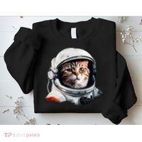 Realistic Astronaut Cat Sweatshirt thumb 2